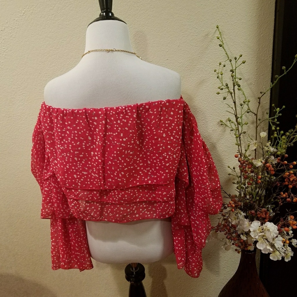 Last Item for $12 Final Bebe Red Polka Dots Size L - Picture 3 of 8